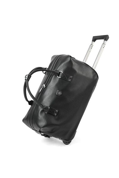 Quasar & Co. Geanta Voiaj Tip Troler, Duffle, 52x28x27 Cm, Piele Ecologica, Negru