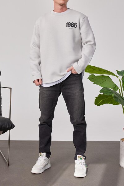 NOMARC 1966 εμπριμέ γκρι φούτερ