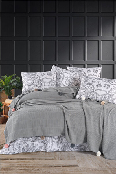 SOHO PONPONLU PAMUKLU ÇİFT KİŞİLİK PİKE TAKIMI