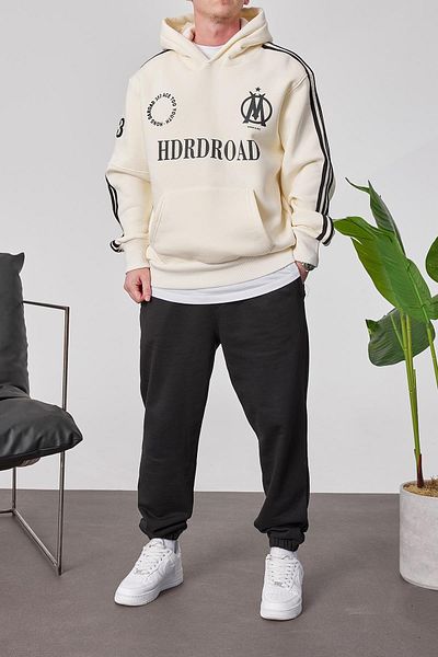 NOMARC Φούτερ HDRDROAD Cream με κουκούλα
