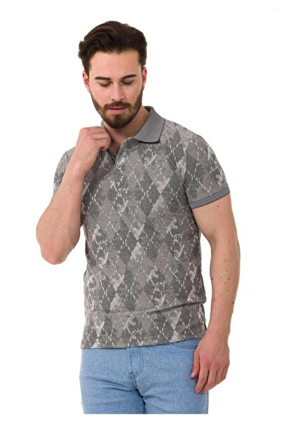 Cipo&Baxx CT452 Чоловіча футболка з коміром-поло та візерунком «баклава»