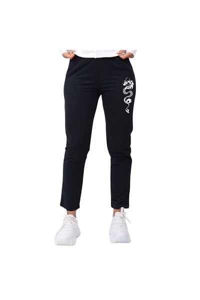 VERSCOVE Dragon Print Sweatpants - 6 τεμάχια ίσια πόδια με πλαϊνές τσέπες 2 κλωστές χτενισμένο βαμβακερό καλούπι εποχιακό