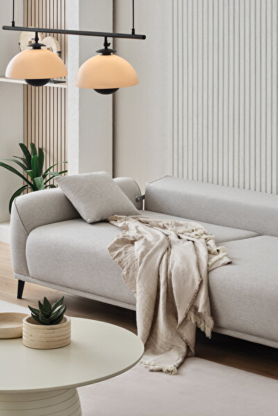 Enza Home Cante 3'lü Yataklı Koltuk - Krem