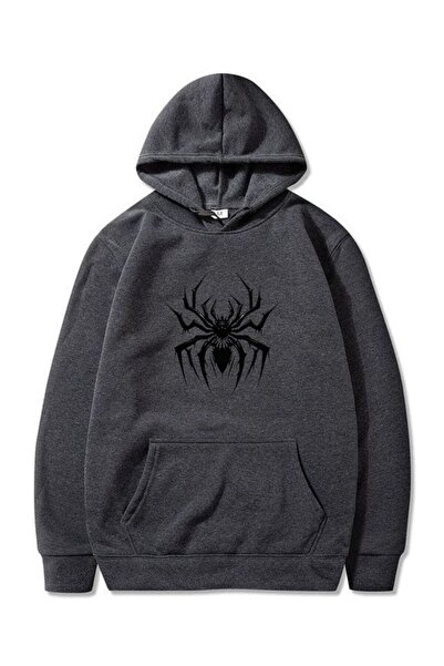 VERSCOVE Світшот з принтом павука, кишенями-кенгуру, капюшоном, 2 нитки, сезо...