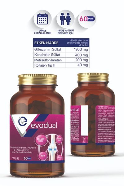 EVOPHARMA EVODUAL - Glucosamine, ChondroiTin, MSM and T IP II Collagen Leave-in SuPPlemenT