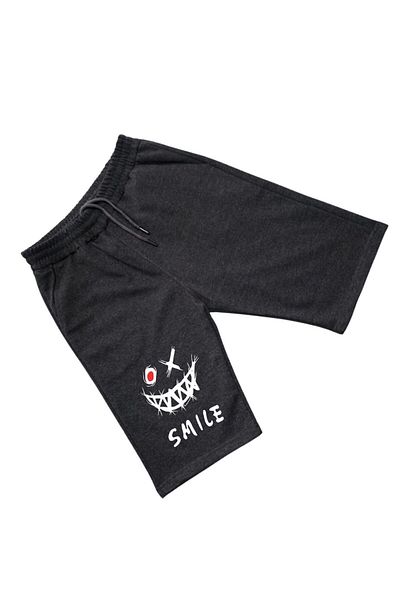 VERSCOVE Smile Printed Latest Trend Maxi Length Side Pocket Combed Cotton Shorts