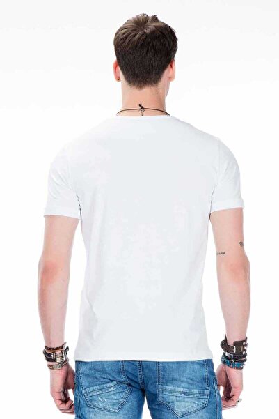 Cipo&Baxx Ανδρικό μπλουζάκι CT430 με γυαλιστερή στάμπα, απλό και λεπτή εφαρμογή