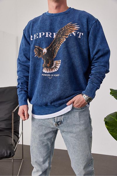 NOMARC Αντιπροσωπεύει γραπτό μπλουζάκι Navy Blue που πλένεται