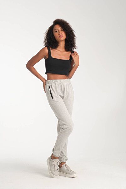 VERSCOVE Kadın Ters fermuarlı lastik paça mevsimlik eşofman altı