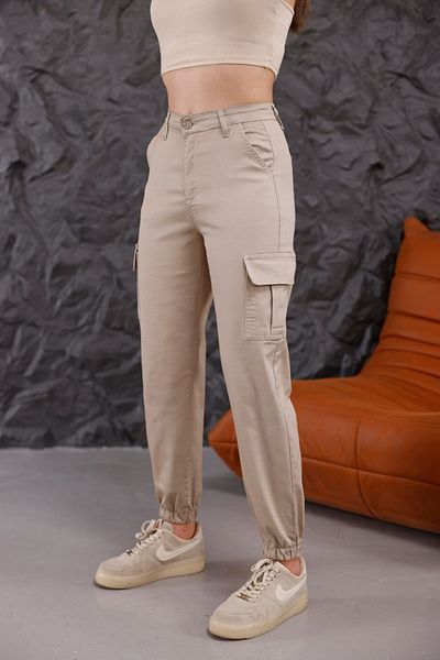 alanora High Waist Elastic Women's Jogger Pants - Cargo Pocket