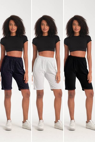 VERSCOVE Seasonal 3-Pack of Advantages Combed Cotton Double Leg Maxi Shorts