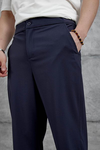 NOMARC Παντελόνι Boyfriend από ύφασμα Navy Blue Nmrc Parachute