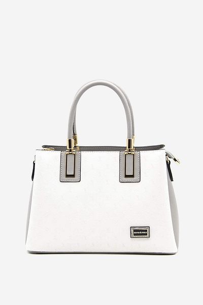 Silver Polo Geantă de umăr cu curele încrucișate pentru femei Sp 1000 White/nix A.grey