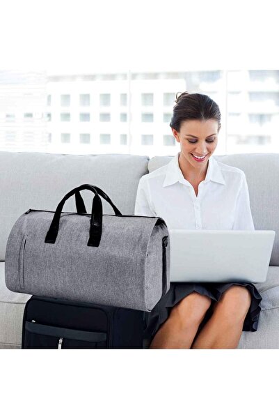 Quasar & Co. Geanta smart business,Quasar & Co.,compartiment pentru transport costum/pantofi,57x34x33cm,Gri