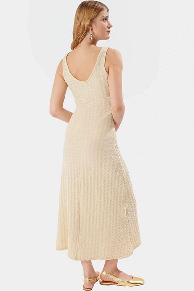 PayBuy Maxi Knitted Dress V-Neck Backless 97% Cotton Casual Chic Comfortable Cut Perfect Fit
