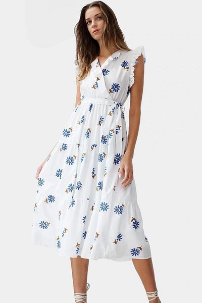 PayBuy Summer Floral Print Midi Dress Cotton Terrycotton Fabric Comfortable Casual Style Stylish Look