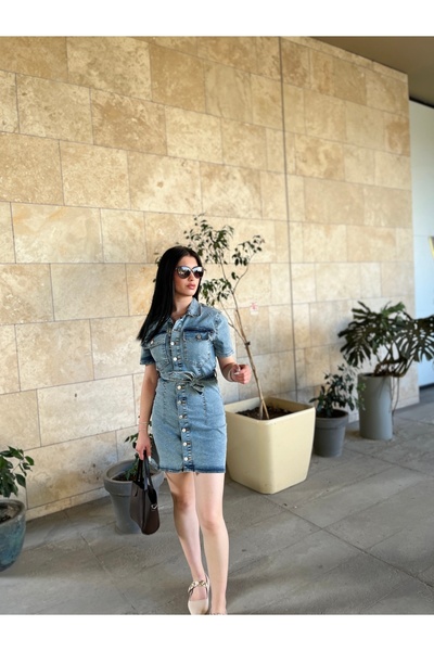 Butik LİKRALI KOT ELBİSE