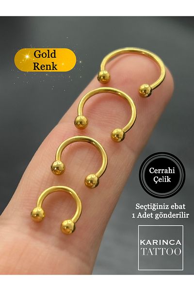 Karınca Piercing Gold Color Helix Tragus Ear Snug Daith Rook Lip Ring Piercing