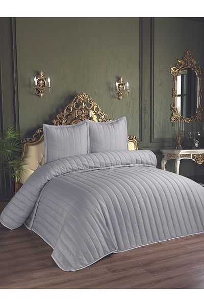 coverbox Double Sided Usable Microfiber Bed Cover Set - Water and Stain Resistant