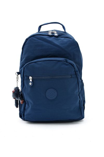 Sanmorris Navy Blue Unisex Crinkle Laptop School and Backpack - Water Resistant, Multi-Compartment, Large Size