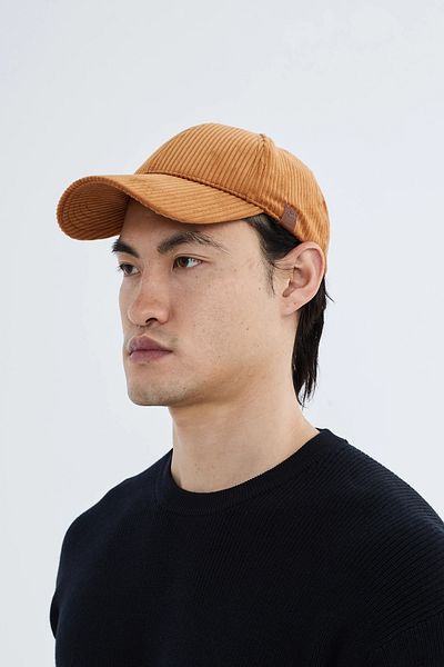 Nordbron Unisex Copper 100% Cotton Half Lined Velvet Hat Leather Label Detailed Plain Adjustable Cap