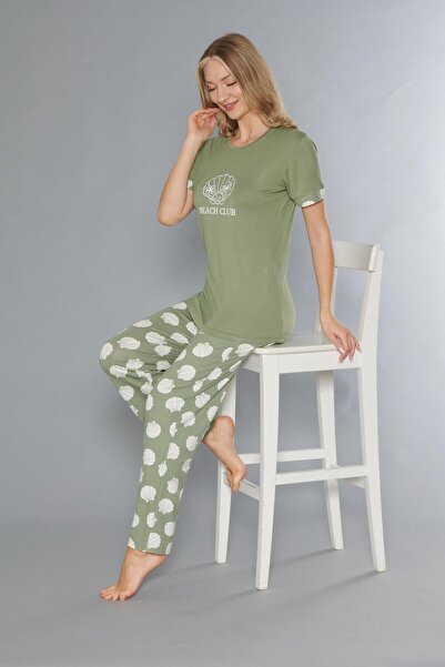 FLZ Short Sleeve Summer Viscose Pajama Set Beach Club 88-110
