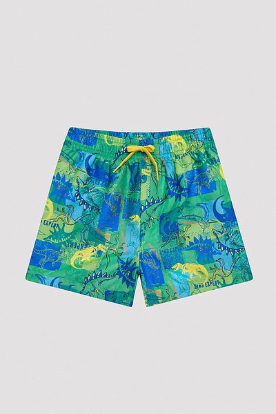 Penti Boy's Colorful Dinosaur Multicolored Swim Shorts