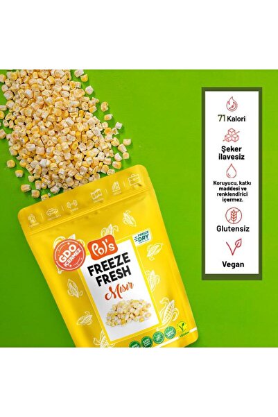Pol's Pol’s Freeze Fresh Dondurularak Kurutulmuş Mısır 25 gr