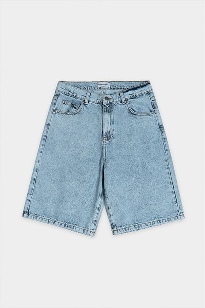 UKHWD SUPPLY Iced Blue Baggy Denim Urban Jort Men's Shorts