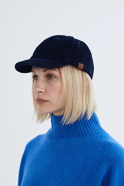 Nordbron Women's Navy Blue 100% Cotton Corduroy Hat with Inner Lining and Back Adjustable Cap Lony