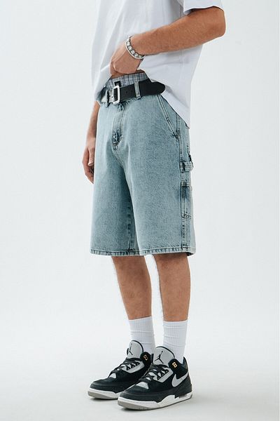 UKHWD SUPPLY Iced Blue Carpenter Denim Jort Men's Urban Shorts