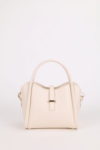 NOTHING Women's Gold Accessory Detailed Three Compartment Design Hand and Shoulder Bag with Removable Makeup Bag Roma