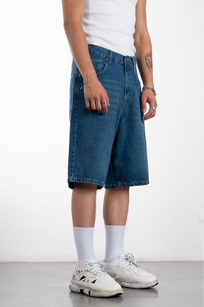 UKHWD SUPPLY Blue Baggy Jean Men's Shorts Jorts