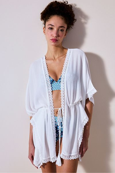 Penti Kimono alb drăguț