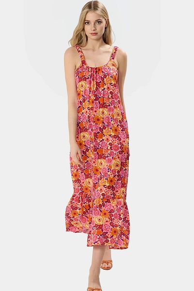 PayBuy Summer Floral Print Maxi Dress Casual Shift Mold Viscose Fabric Daily Style Zarifane Design