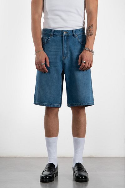 UKHWD SUPPLY Blue Baggy Denim Urban Jort Men's Shorts