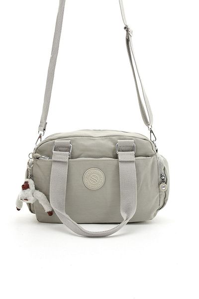 Sanmorris Light Gray Colored Unisex Crinkle Shoulder and Crossbody Bag