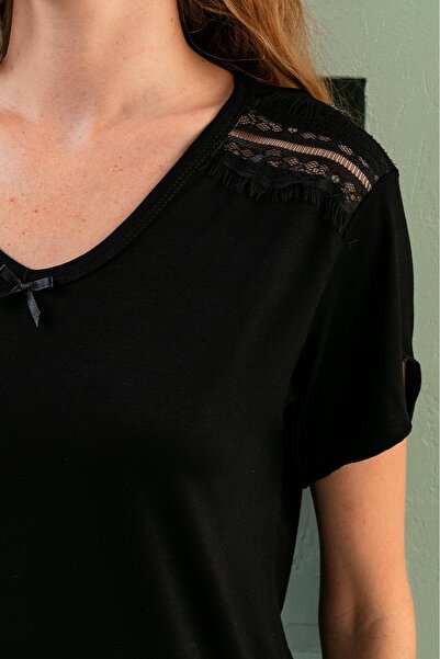 nisaNCa Bamboo Fabric Plus Size Women's Lace Short Sleeve Pajamas Set Soft, Breathable, Stylish