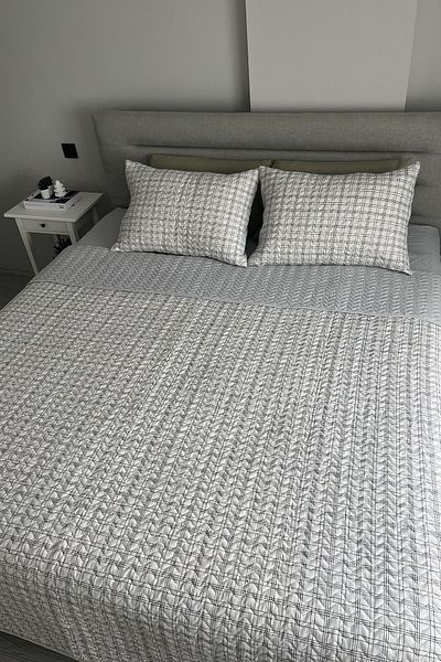 NANOSOFT 220x230 cm King Size Quilted Bedding Set - Padded and Comfortable