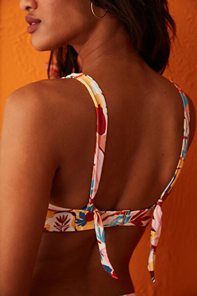 Penti Multi-Colored Marigold Hot Knot Detailed Triangle Bikini Top