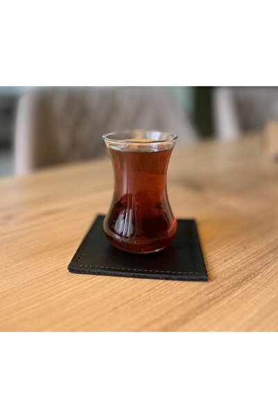 natderi قاعدة كأس من الجلد الطبيعي باللون الأسود