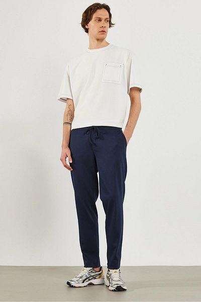 VENA Ανδρικό Alex Navy Blue ελαστικό παντελόνι με μέση