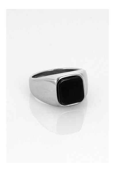 UKHWD SUPPLY Black Stone Square Men's Ring