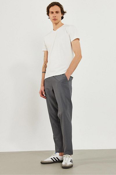 VENA Ανδρικό παντελόνι Alfred Smoked Waist Elastic ριγέ Seersucker