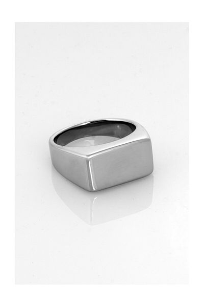 UKHWD SUPPLY Silver Rectangle Men's Ring