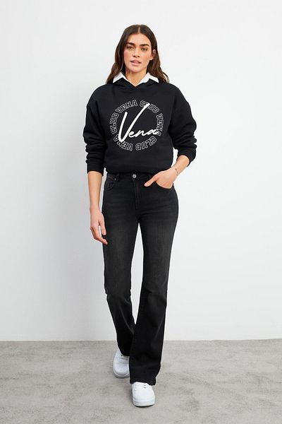 VENA Pantaloni de damă Emilie Black Bootcut Jean - 11940b-603