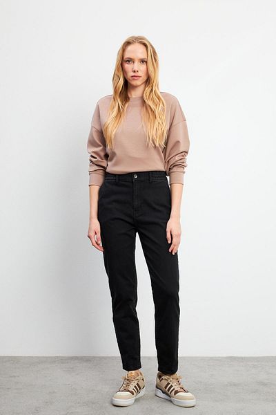 VENA Norah Carbon Black Beli, pantaloni elastici din denim 11802cb-844