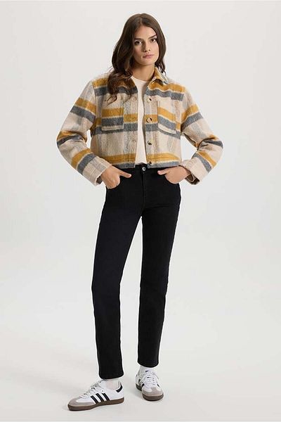 VENA Pantaloni de damă Gabriel Carbon Black Straight Fit Jean