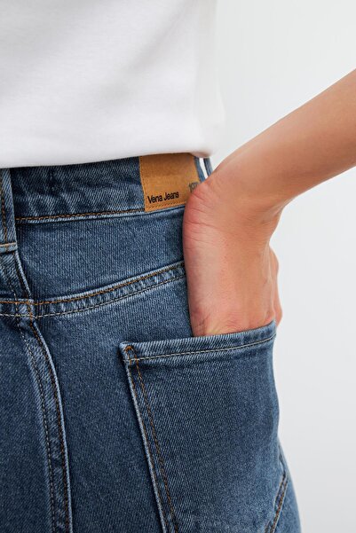 VENA Pantaloni Jessica Dark Blue Mom Jean pentru damă