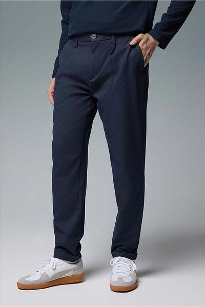 VENA Ανδρικό πλισέ Navy Blue Smart παντελόνι